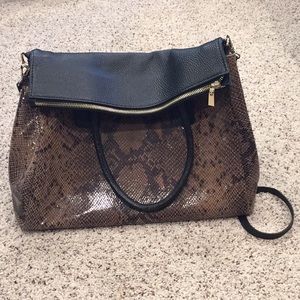 Vera pelle genuine leather snake skin handbag